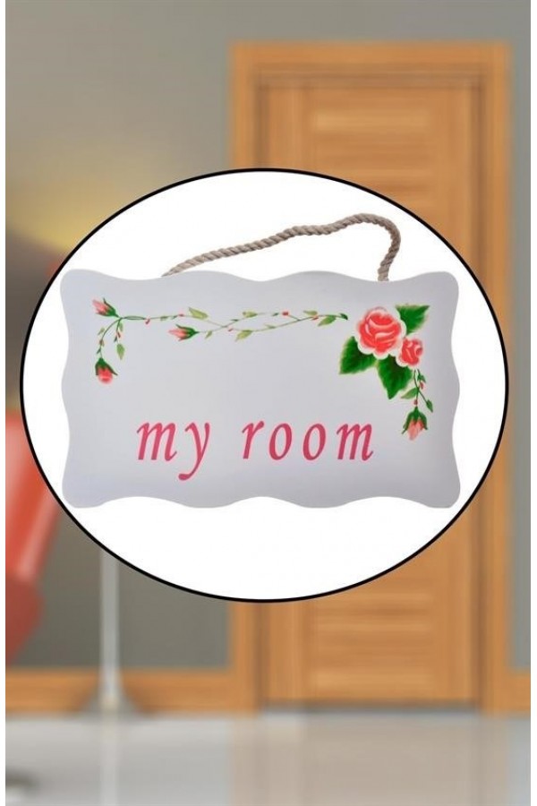 BUFFER® Decotown My Room Benim Odam Dekoratif Çiçek Desenli Kapı Askısı