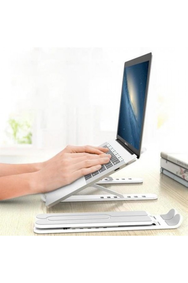 BUFFER® Ayarlanabilir Plastik Dizüstü Destek Tabanı Katlanabilir Taşınabilir Laptop Sehpası Yükselti