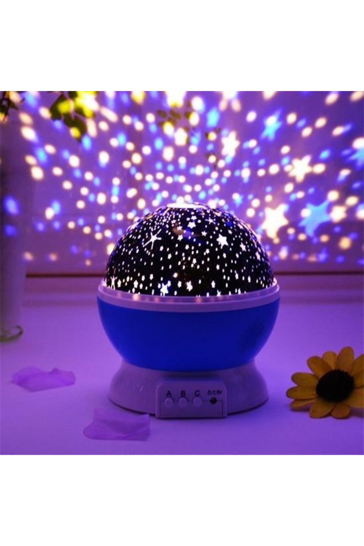 Buffer Renkli Ay Yıldız Tavan Yansıtma Pilli Led Gece Lambası Gökyüzü Projeksiyonlu Dönen Küre