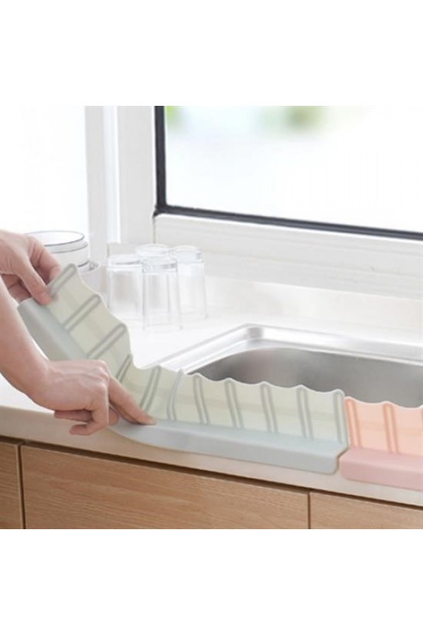 BUFFER® Vantuzlu Kauçuk Sıvı Su Sızdırmaz  Mutfak Banyo Duş Bariyeri Lavabo Kenar Tutucu Set