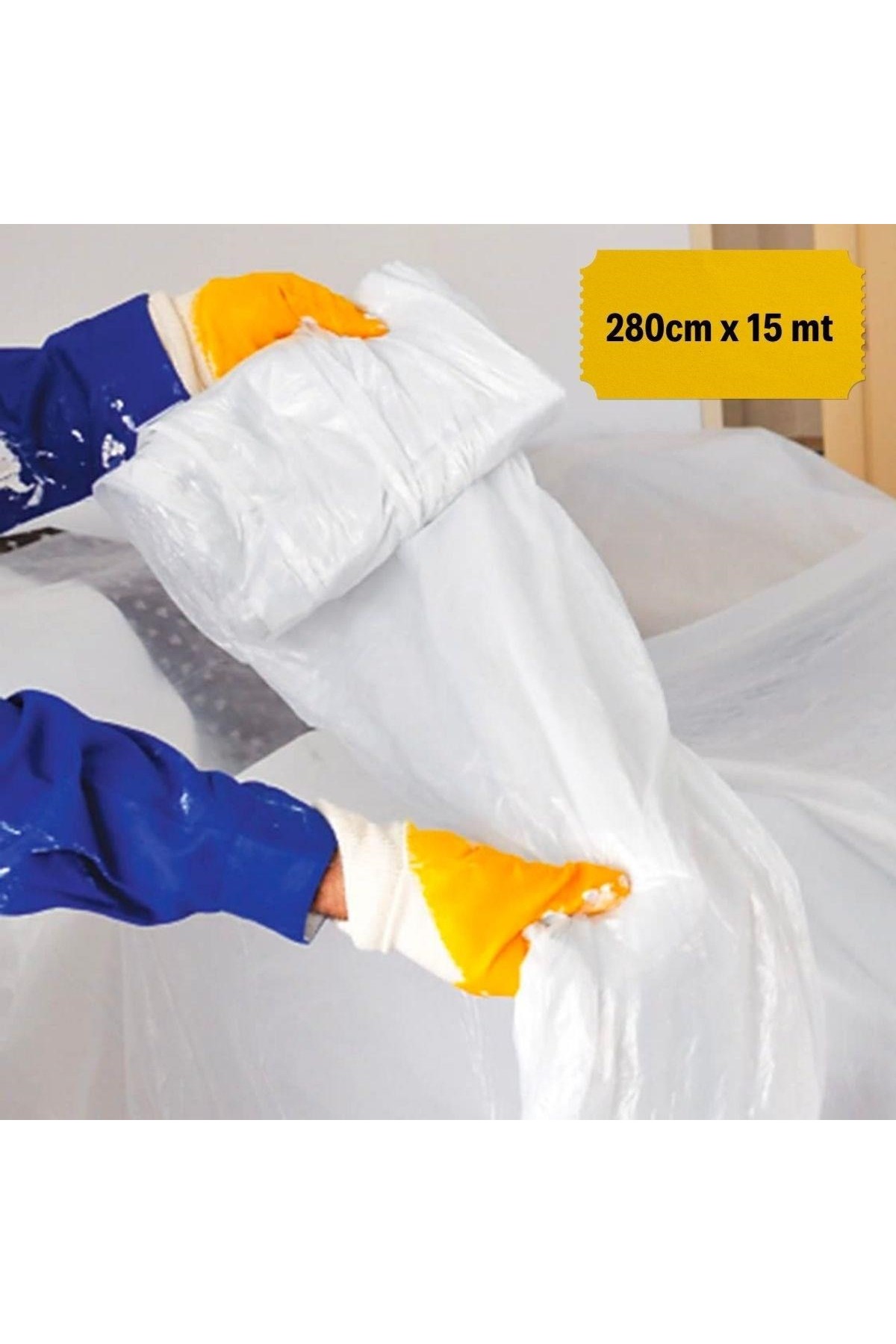 BUFFER®  Boya Badana Eşya Koruma Hışır Örtüsü 280cm x 15 mt  Yapışkanlı Hışır Örtü