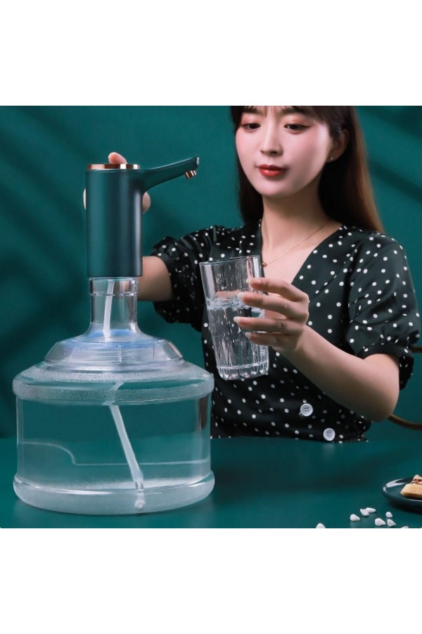 BUFFER® Retro Model Otomatik Damacana Pompası Aparatı Yeşil Renk Bakır Detaylı
