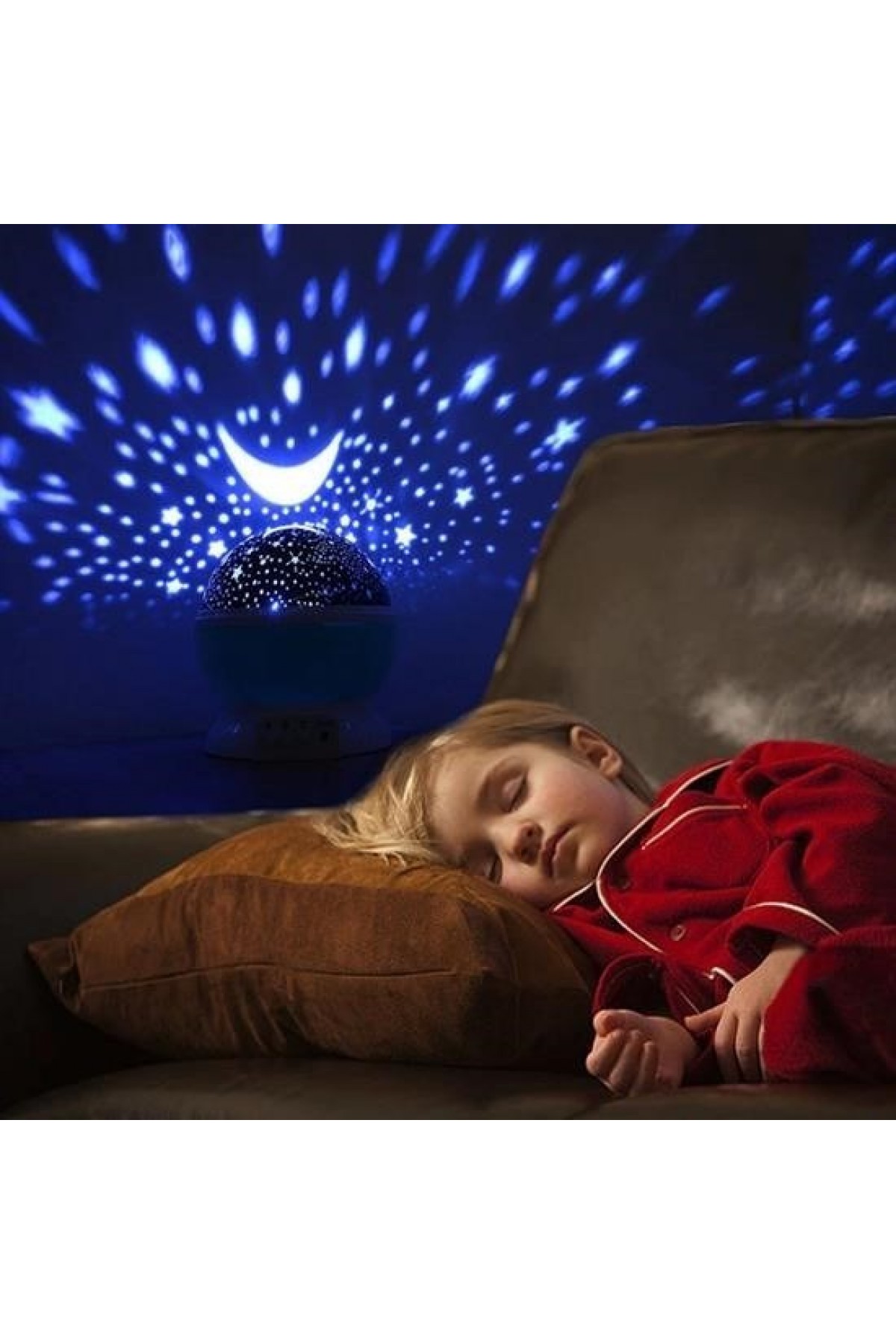 Buffer Renkli Ay Yıldız Tavan Yansıtma Pilli Led Gece Lambası Gökyüzü Projeksiyonlu Dönen Küre