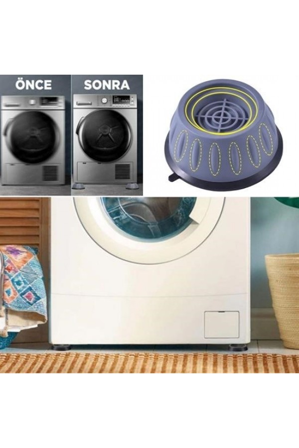 BUFFER® Çamaşır Makinesi Sarsıntı Titreşim Ses Önleyici Kaydırmaz Ayak 4lü Set