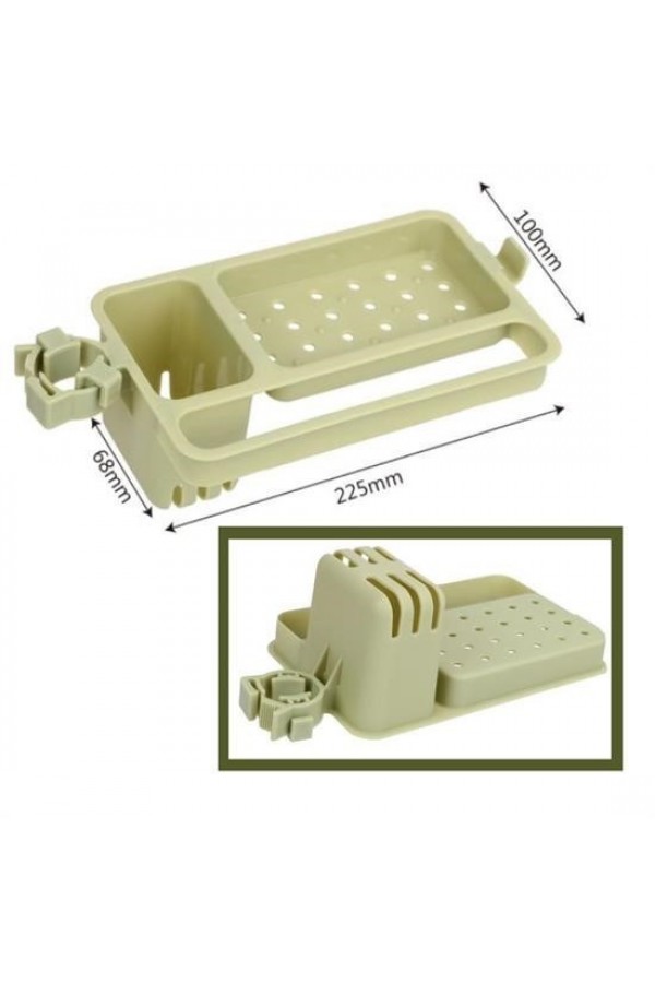 BUFFER® Musluğa Takılan Sünger Havlu Askılı Sabun Hazneli mutfak Banyo Lavabo Düzenleyici Organizer