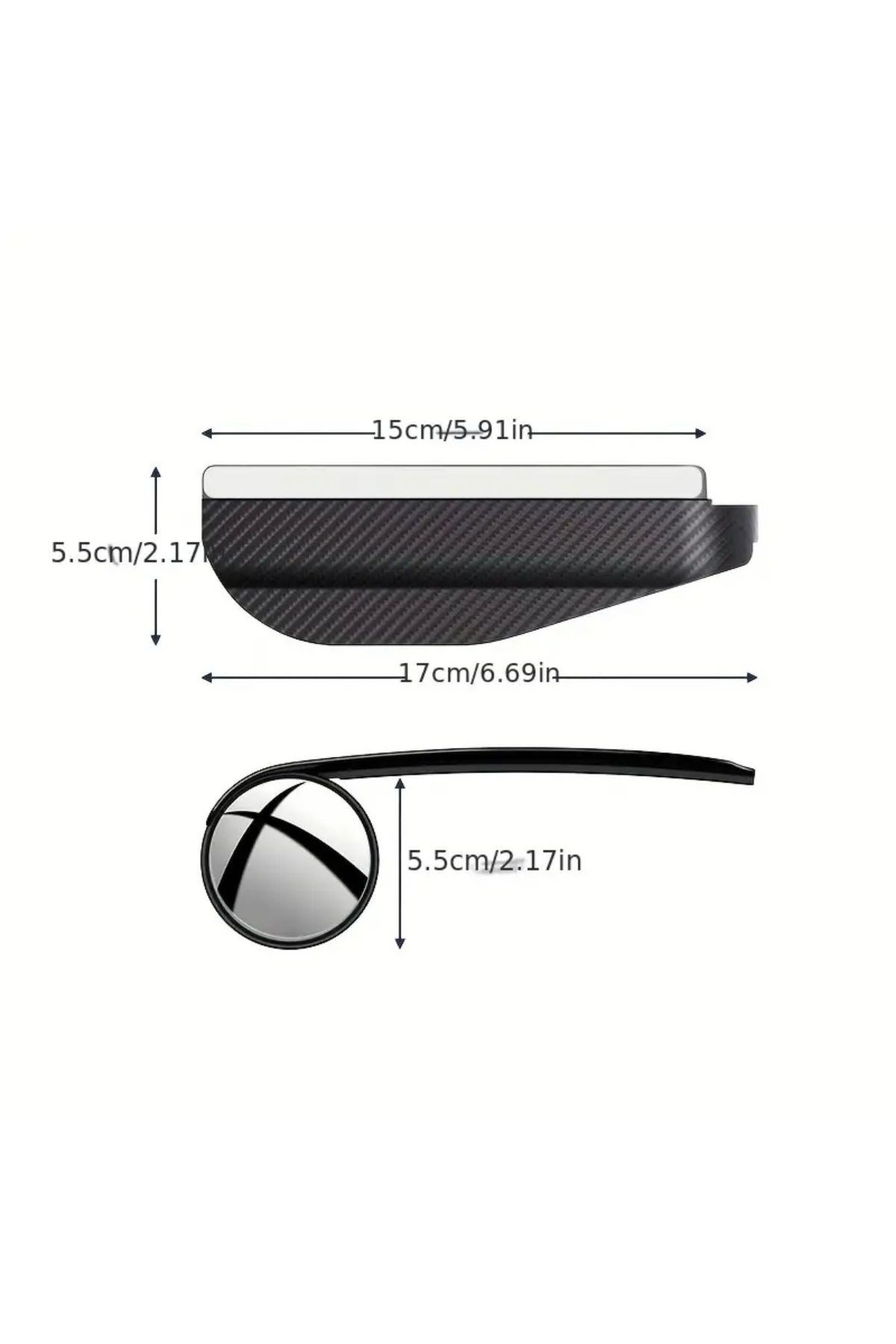 BUFFER® 2 Adet Kendinden Aynalı Karbon Fiber Görünümlü Araba Yan Ayna Yağmur Koruyucuları Yağmur & Kar Kalkanı Visörler