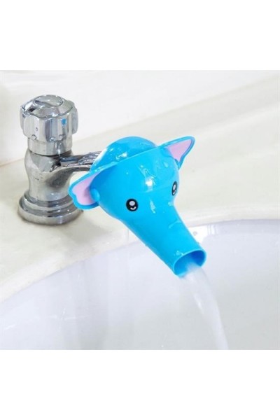 BUFFER® Çocuklar İçin Eğitici ve Güvenli Musluk Uzatıcı Genişletici Başlık Aparatı Fil Figürlü