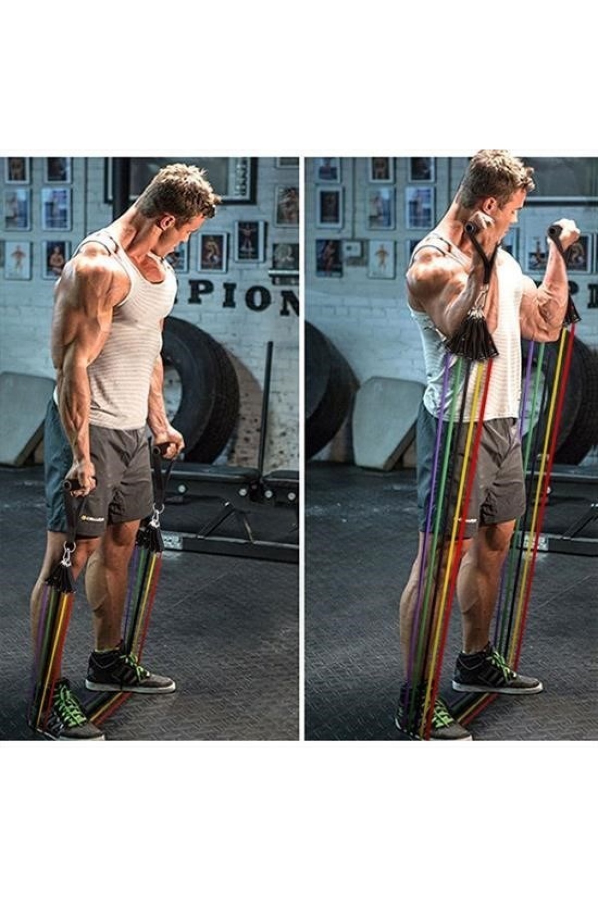 BUFFER® 11 Parça Lateks Egzersiz Bandı Çekme Halatı Egzersiz Seti