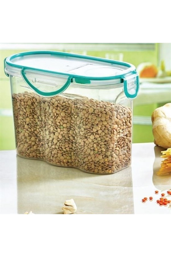 BUFFER® Kilitli Kapaklı Contalı Hava,Su Sıvı Geçirmez 1,7 Litre Erzak Saklama Kabı-SA585