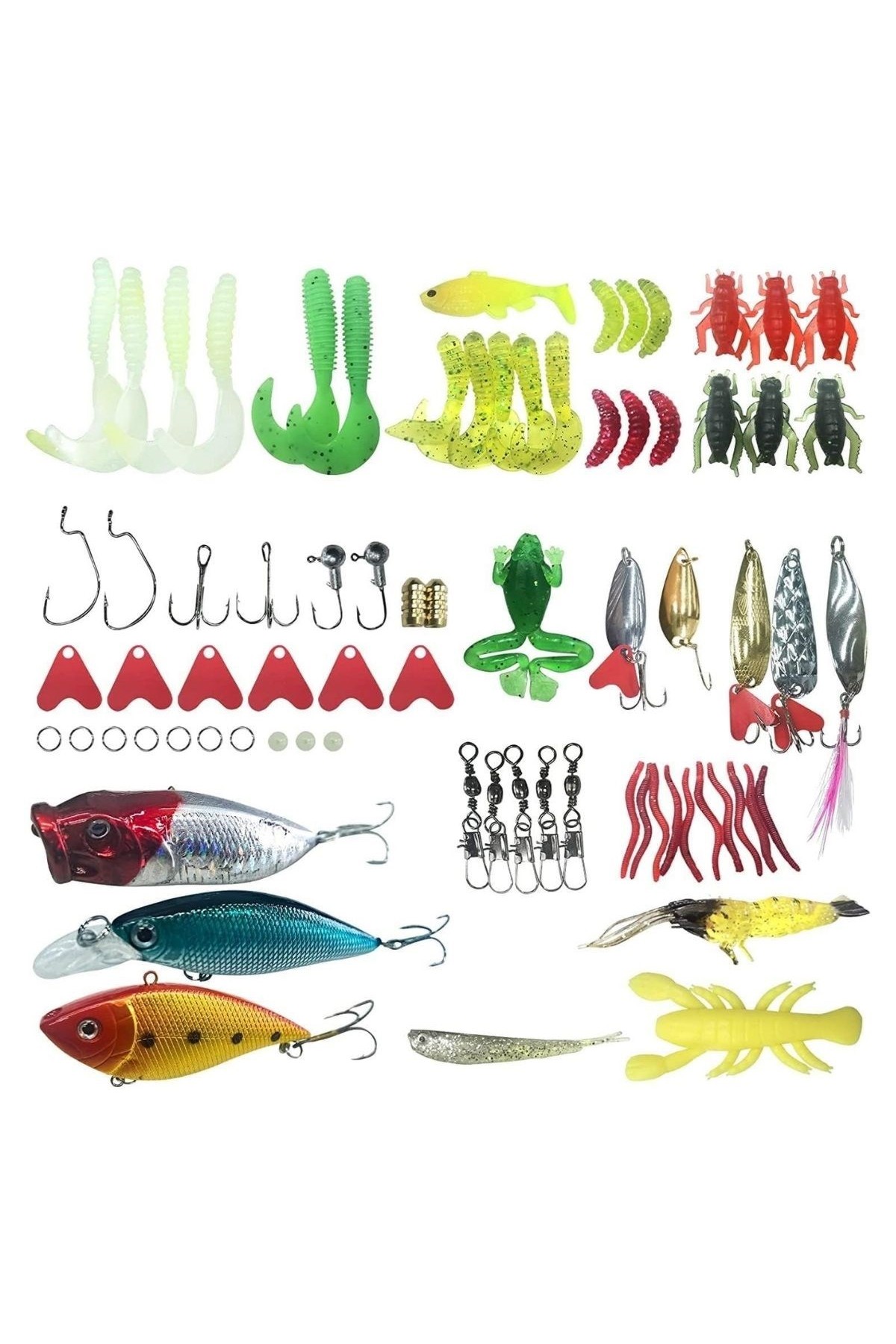 BUFFER® 78 Parça Sahte Olta Yemleri ve Balık Tutma Aksesuarı Seti