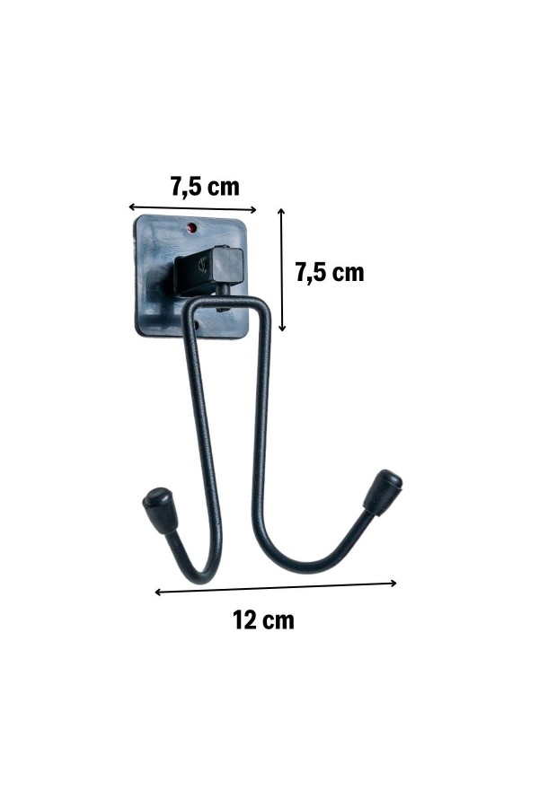 BUFFER® Kendiliğinden Yapışkanlı Siyah Paslanmaz Metal Bornoz ve Havlu Askılığı