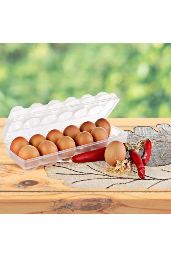BUFFER® 12li Şeffaf Kapaklı Kilitli Yumurta Saklama Kabı Kutusu Aparatı
