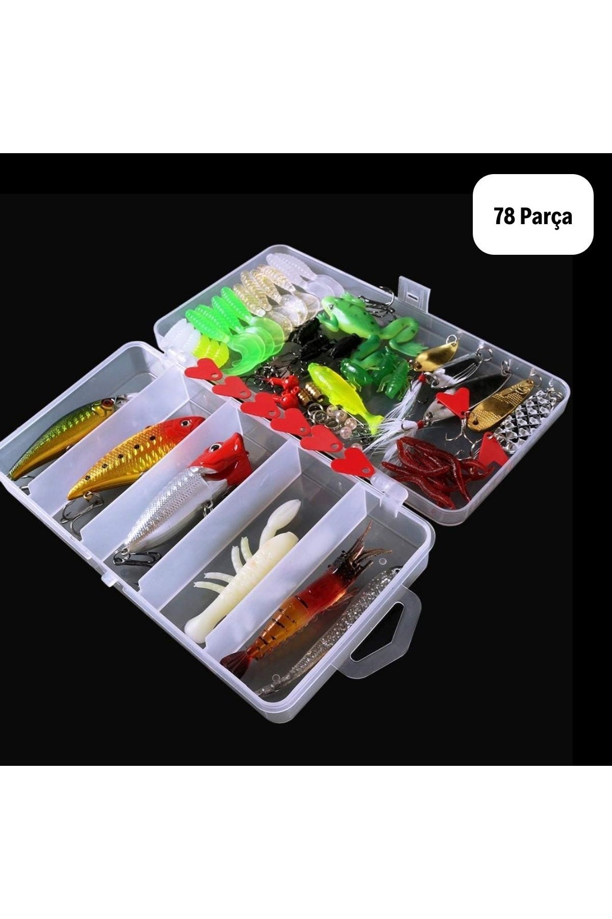BUFFER® 78 Parça Sahte Olta Yemleri ve Balık Tutma Aksesuarı Seti