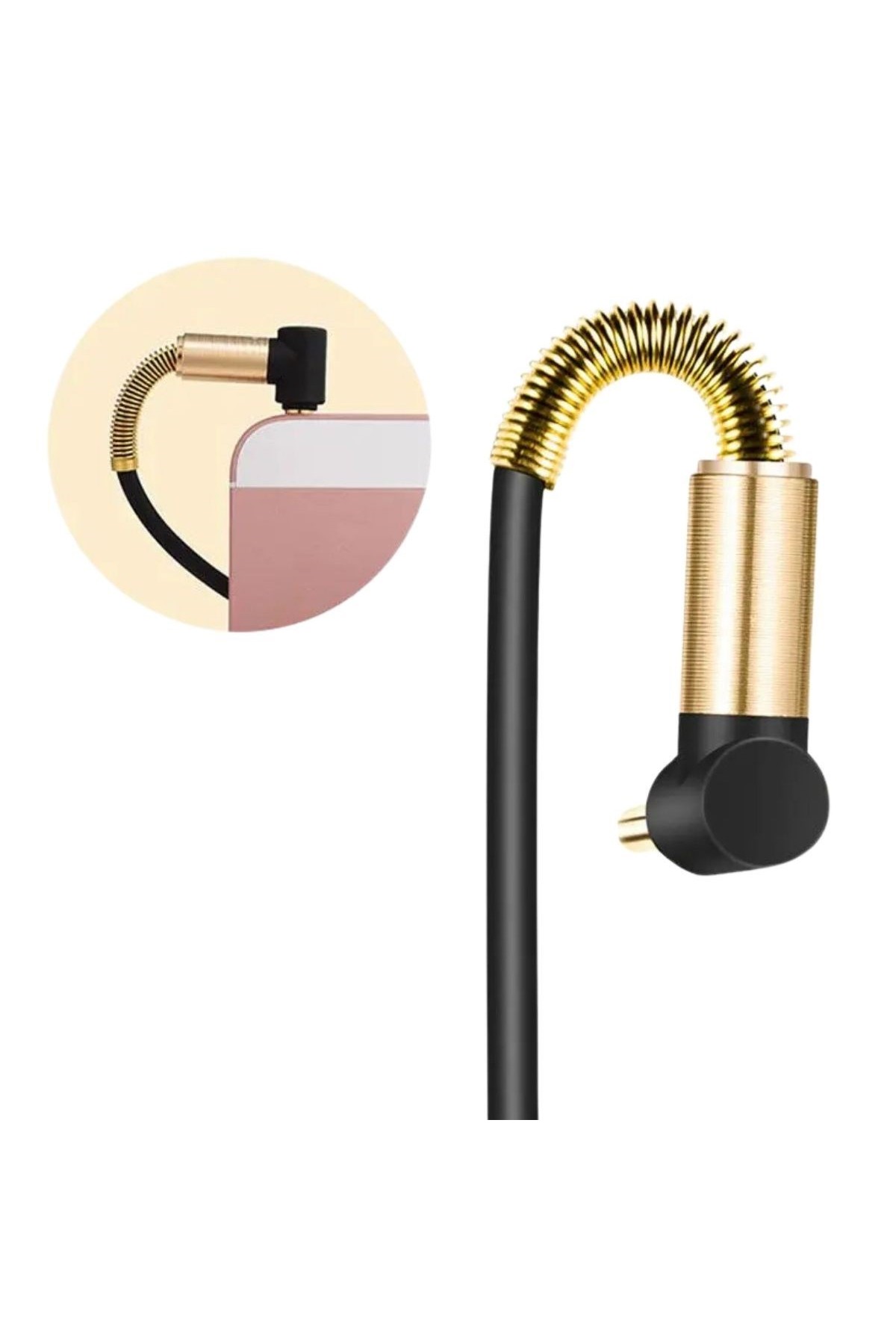 BUFFER®  3.5mm AUX Kablosu Jak Erkek Erkek L Tipi 1 Metre Ses Aktarım Kablosu