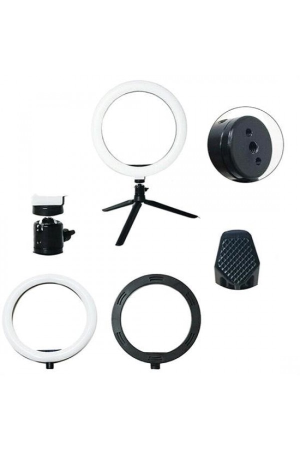 BUFFER® 10inç 26cm Youtube Instagram Tiktok Selfie  Stüdyo Video Fotoğraf Ring Light  Tripod Led Hal