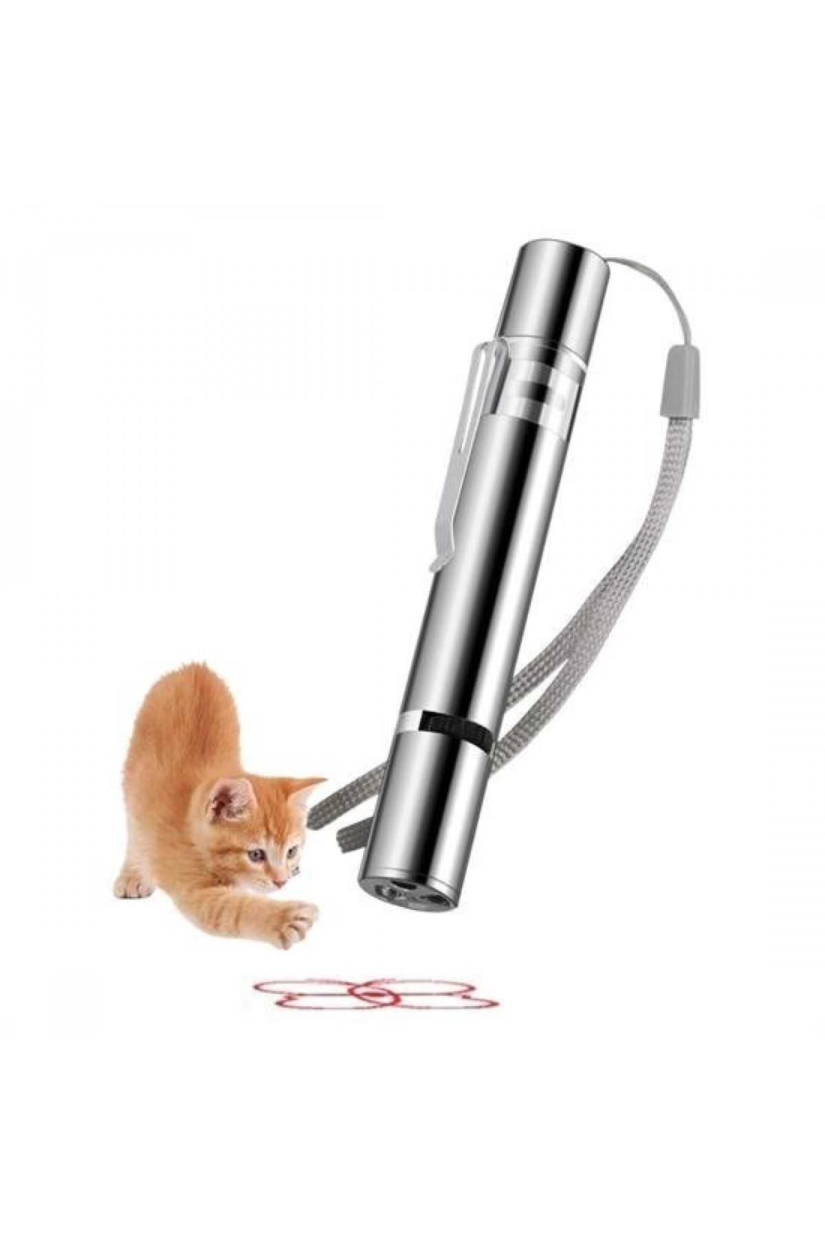 BUFFER® Usb İle Şarj Edilebilen 3In 1 Kırmızı Işık +Beyaz Led Meşale Işık + Uv El Feneri Kedi Lazeri