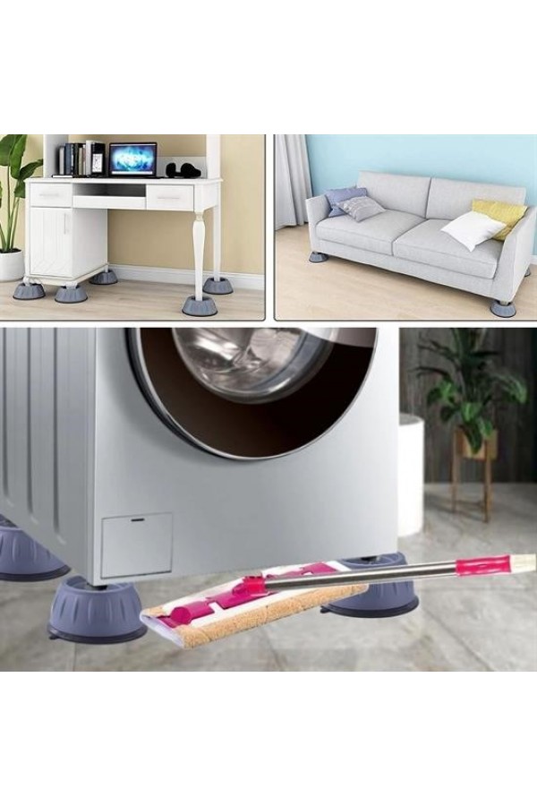 BUFFER® Çamaşır Makinesi Sarsıntı Titreşim Ses Önleyici Kaydırmaz Ayak 4lü Set