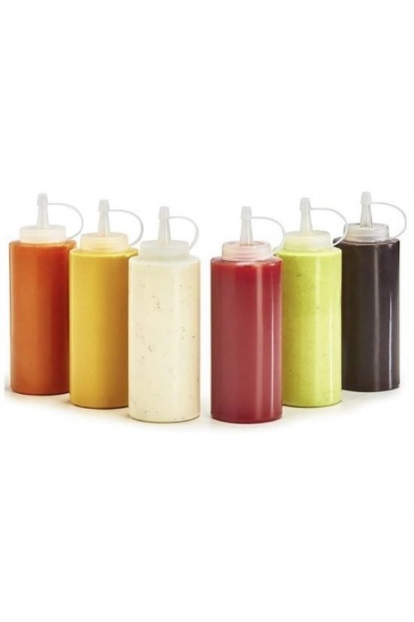 BUFFER® Şeffaf Kapaklı Sızdırmaz Yağlık Sosluk Şişesi Plastik Yağdanlık 400 ml AP-9028