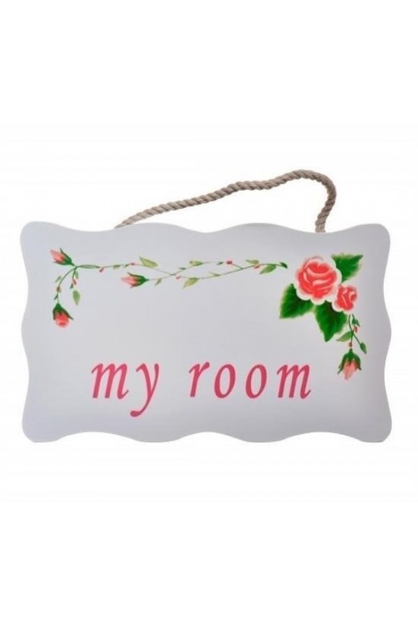 BUFFER® Decotown My Room Benim Odam Dekoratif Çiçek Desenli Kapı Askısı