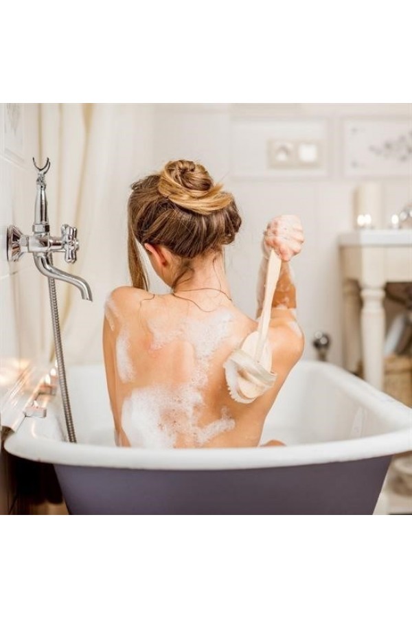 BUFFER® Doğal At Kılı Selülit Karşıtı Sapı Çıkabilen Ahşap Banyo Fırçası