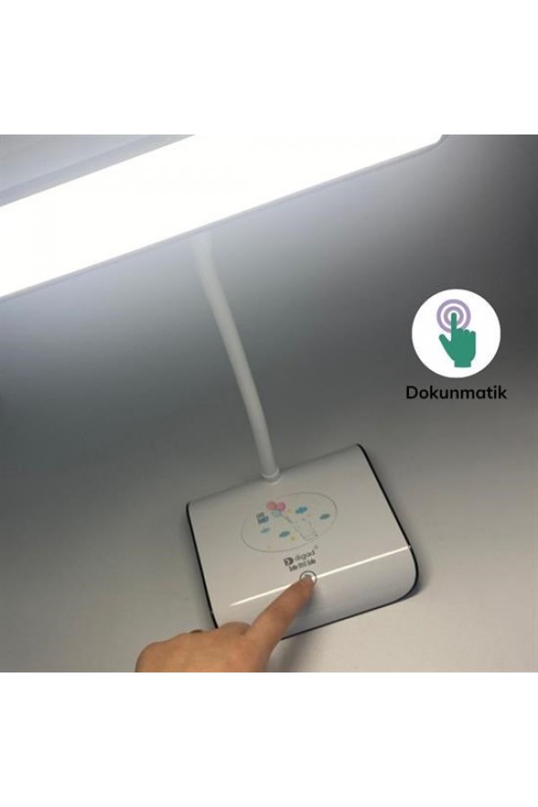 BUFFER® Şarjlı Oynar Esnek Başlıklı Dokunmatik 3 Farklı Modda Yanan Kaymaz Taban LED Masa Lambası