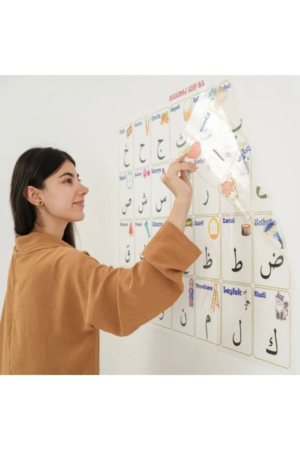 BUFFER® 100x150 cm Statik Kağıt Elif-Ba Öğrenme Tahtası
