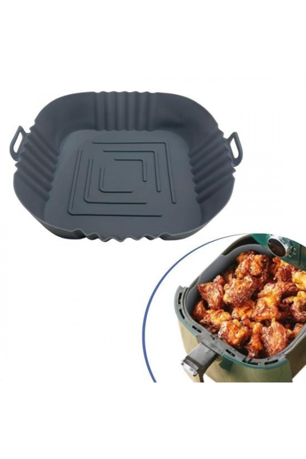 BUFFER® Renkli Isıya Dayanıklı Yıkanılabilir Silikon Fırın  Airfryer Kare Model Pişirme Matı 20 cm