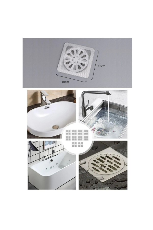 BUFFER® 10'lu Banyo ve Mıutfak Lavabo Koku Önleyici ve Haşere Böcek Önleyici Gider Filtresi