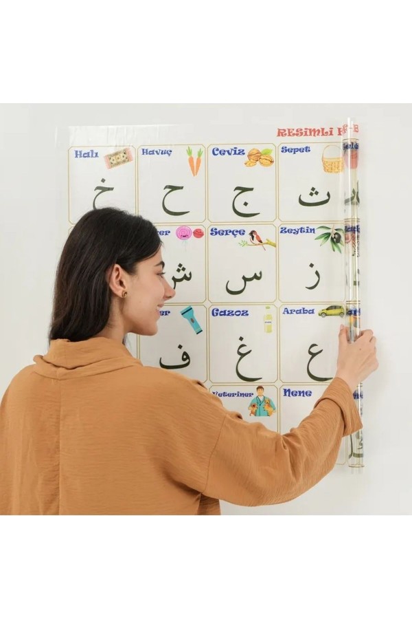 BUFFER® 100x150 cm Statik Kağıt Elif-Ba Öğrenme Tahtası