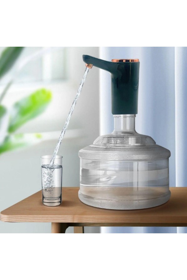 BUFFER® Retro Model Otomatik Damacana Pompası Aparatı Yeşil Renk Bakır Detaylı