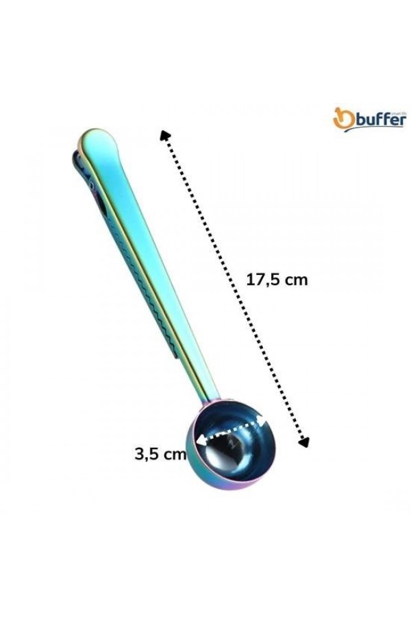 BUFFER® Mandallı Kahve Ölçü Kaşığı Renkli Çok Fonksiyonlu Paslanmaz Çelik Kaşık