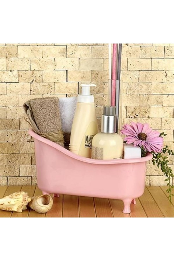 BUFFER® Dekoratif Mini Küvet Şeklinde Çok Amaçlı  Banyo Düzenleyici Sepet