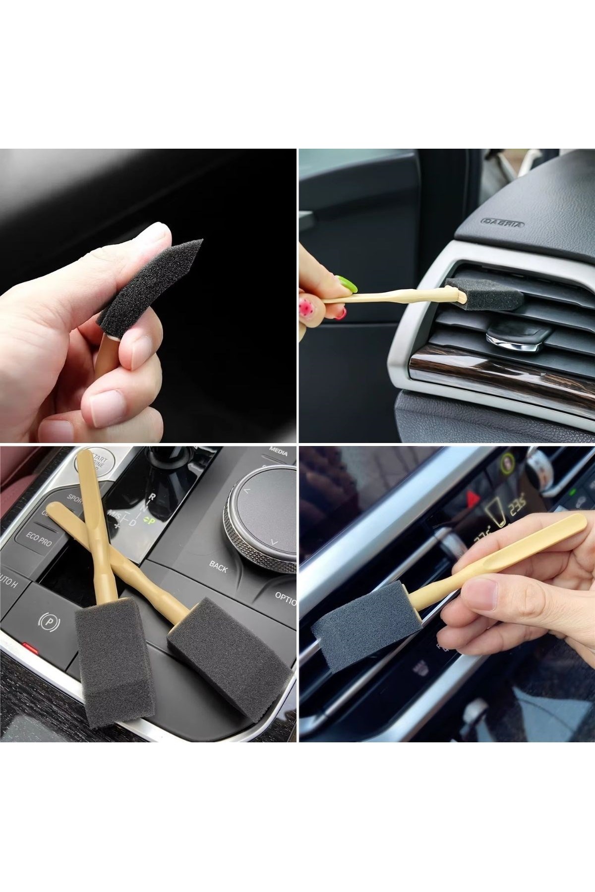 BUFFER® 5'li Araba Havalandırma Temizleme Fırçaları Klima Çıkışları,Toz Alma&Otomobil İçi Detaylı Mini Temizlik Aparatları