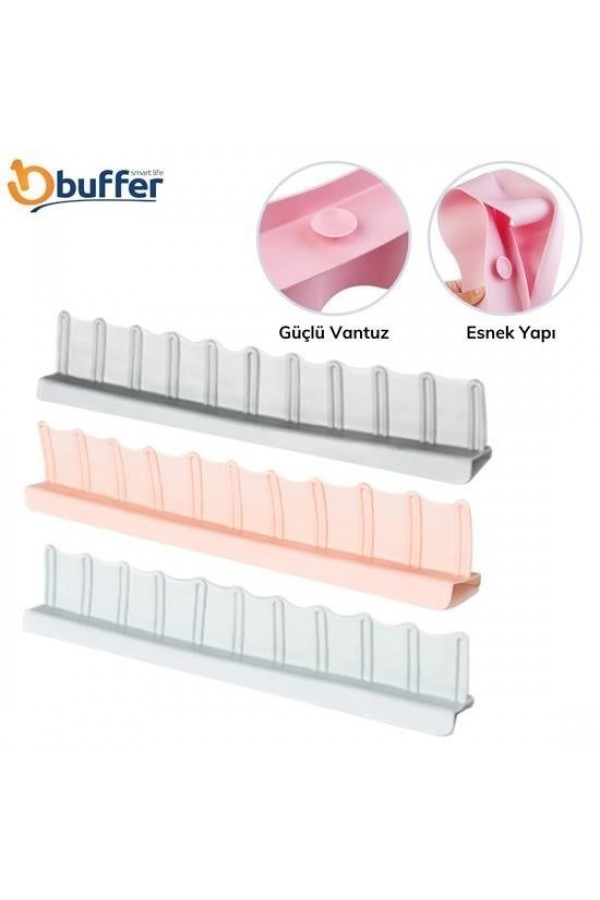 BUFFER® Vantuzlu Kauçuk Sıvı Su Sızdırmaz  Mutfak Banyo Duş Bariyeri Lavabo Kenar Tutucu Set