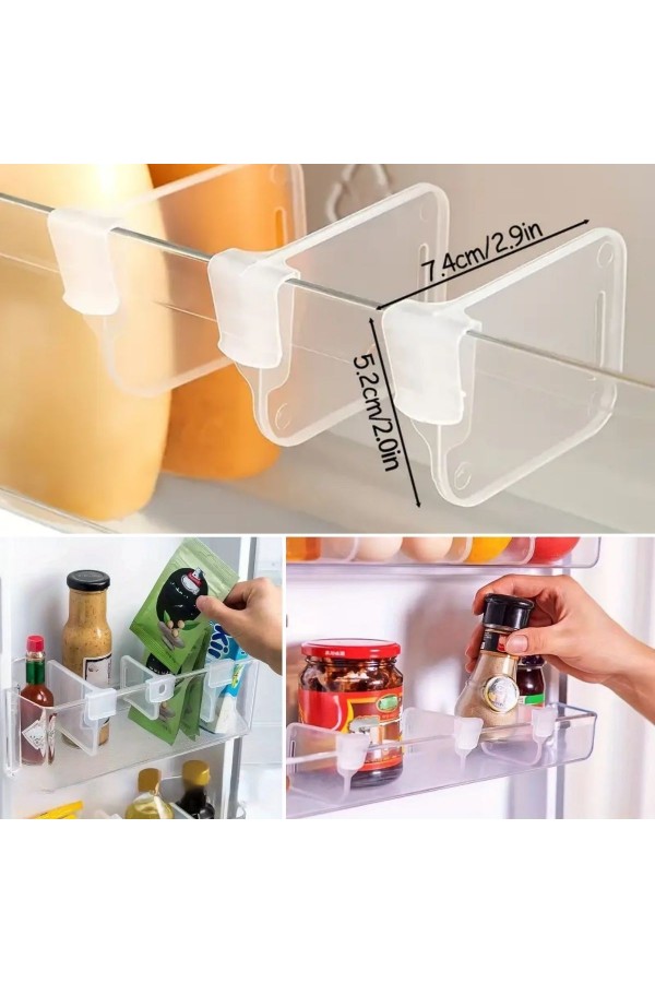 BUFFER® 10'luŞeffaf Buzdolabı Yan Kapı Düzenleyici Buzdolabı Dolap İçi Bölümleyici Aparatlar