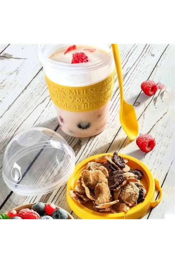 BUFFER® Taken Go Kapaklı Kaşıklı Pratik Taşınabilir Meyveli Yoğurt Kabı
