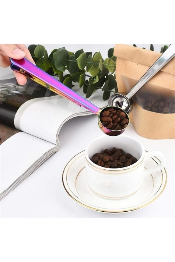 BUFFER® Mandallı Kahve Ölçü Kaşığı Renkli Çok Fonksiyonlu Paslanmaz Çelik Kaşık