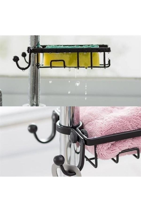 BUFFER® Paslanmaz Çelik Mutfak Banyo Musluğuna Sabitlenebilir Sabunluk