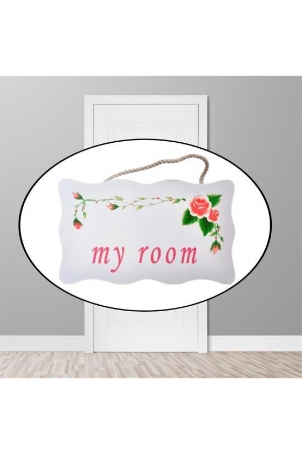 BUFFER® Decotown My Room Benim Odam Dekoratif Çiçek Desenli Kapı Askısı