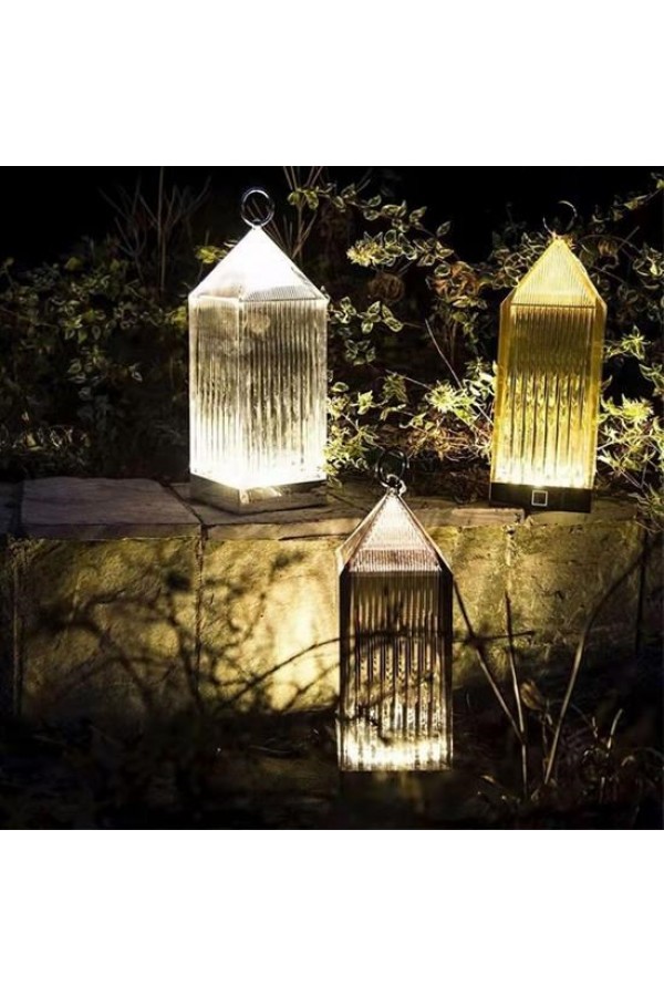 BUFFER® Fener Model USB Şarjlı Dokunmatik 3 Farklı Işık Modlu Masa Üstü Kristal Akrilik Lamba Led