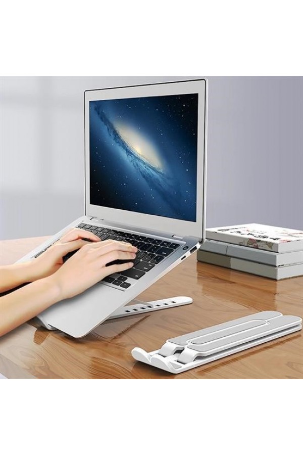 BUFFER® Ayarlanabilir Plastik Dizüstü Destek Tabanı Katlanabilir Taşınabilir Laptop Sehpası Yükselti