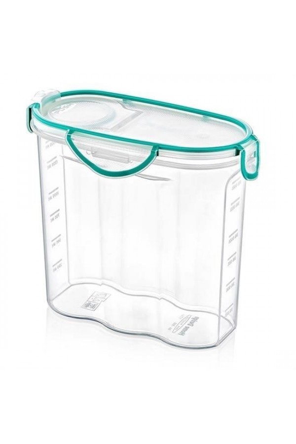 BUFFER® Kilitli Kapaklı Contalı Hava,Su Sıvı Geçirmez 1,7 Litre Erzak Saklama Kabı-SA585