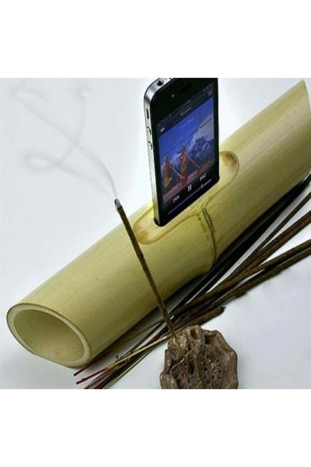 BUFFER® 6 x 1 cm Girişli Kılıflı Bambu Ağacı Akustik Ses Yükseltici Aparat