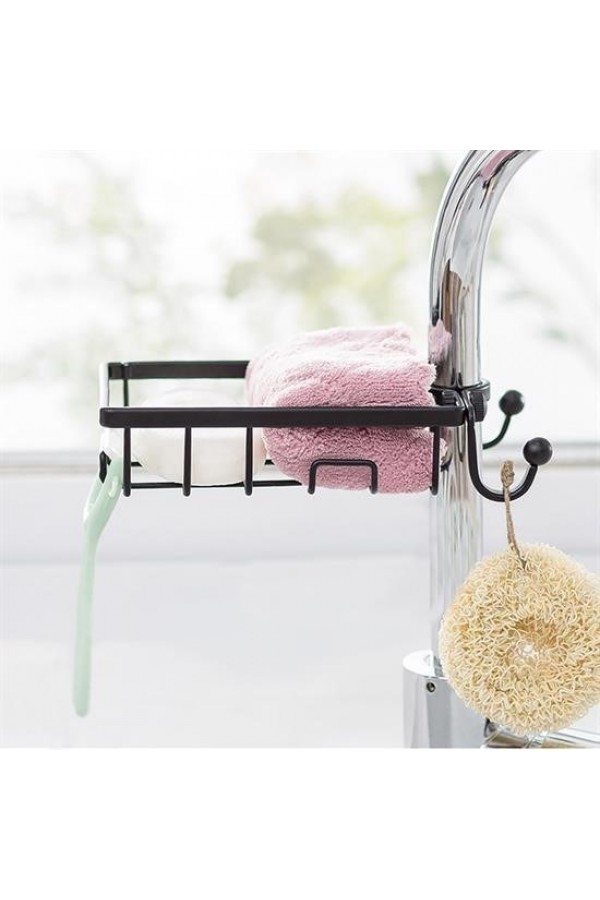 BUFFER® Paslanmaz Çelik Mutfak Banyo Musluğuna Sabitlenebilir Sabunluk
