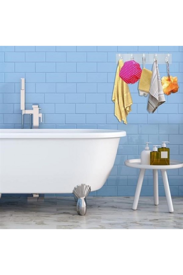 BUFFER® 5'li Güçlü Yapışkanlı Şeffaf Duvar Askısı Banyo Mutfak Düzenleyici Pratik Askılık