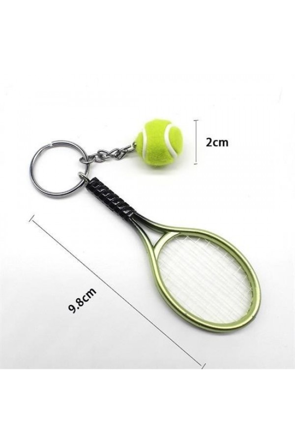 BUFFER® Gerçekçi Tenis Raketi Tasarımlı Şık Anahtarlık Kolye Çanta Süsü Tennis Keychain