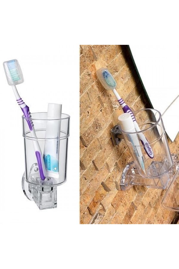 BUFFER® Akrilik Diş Fırçası Tutacağı Dekoratif Şeffaf Diş Fırçalığı Kabı