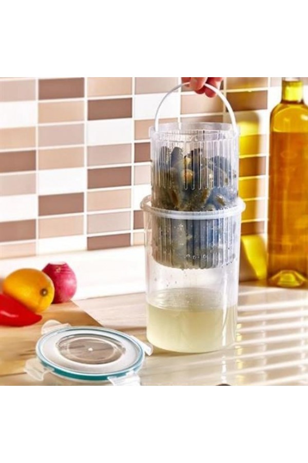 BUFFER® Zeytin Turşu Sebze Yıkama Kutusu Klipsli Kapaklı Saklama Kabı
