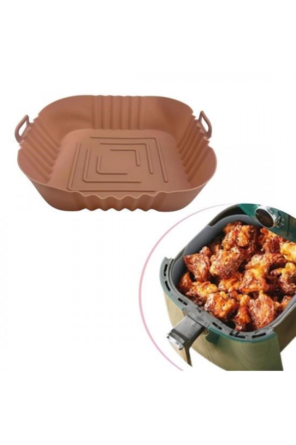BUFFER® Renkli Isıya Dayanıklı Yıkanılabilir Silikon Fırın  Airfryer Kare Model Pişirme Matı 20 cm