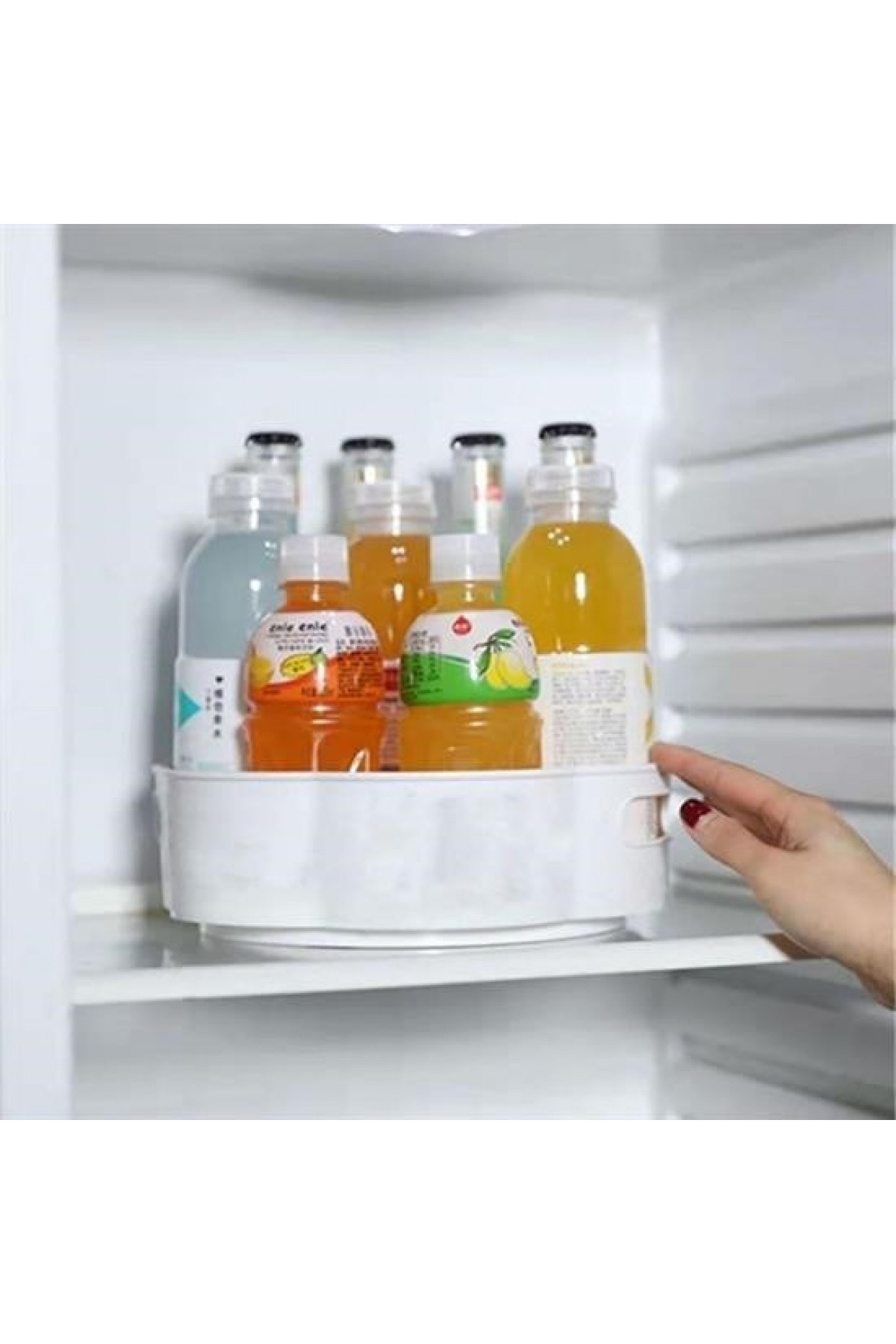 BUFFER® 360 Derece Dönebilen Mekanizmalı Yuvarlak Tepsi Formlu Sunum ve Servis Organizer Tablası